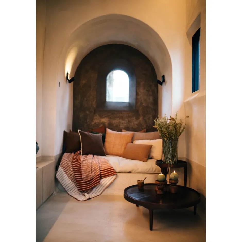 Coussin moelleux Pomax - DIMARO en coton doux et viscose respirante - Dimensions idéales 50x30 cm - Teinte sable intemporelle pour un décor apaisant