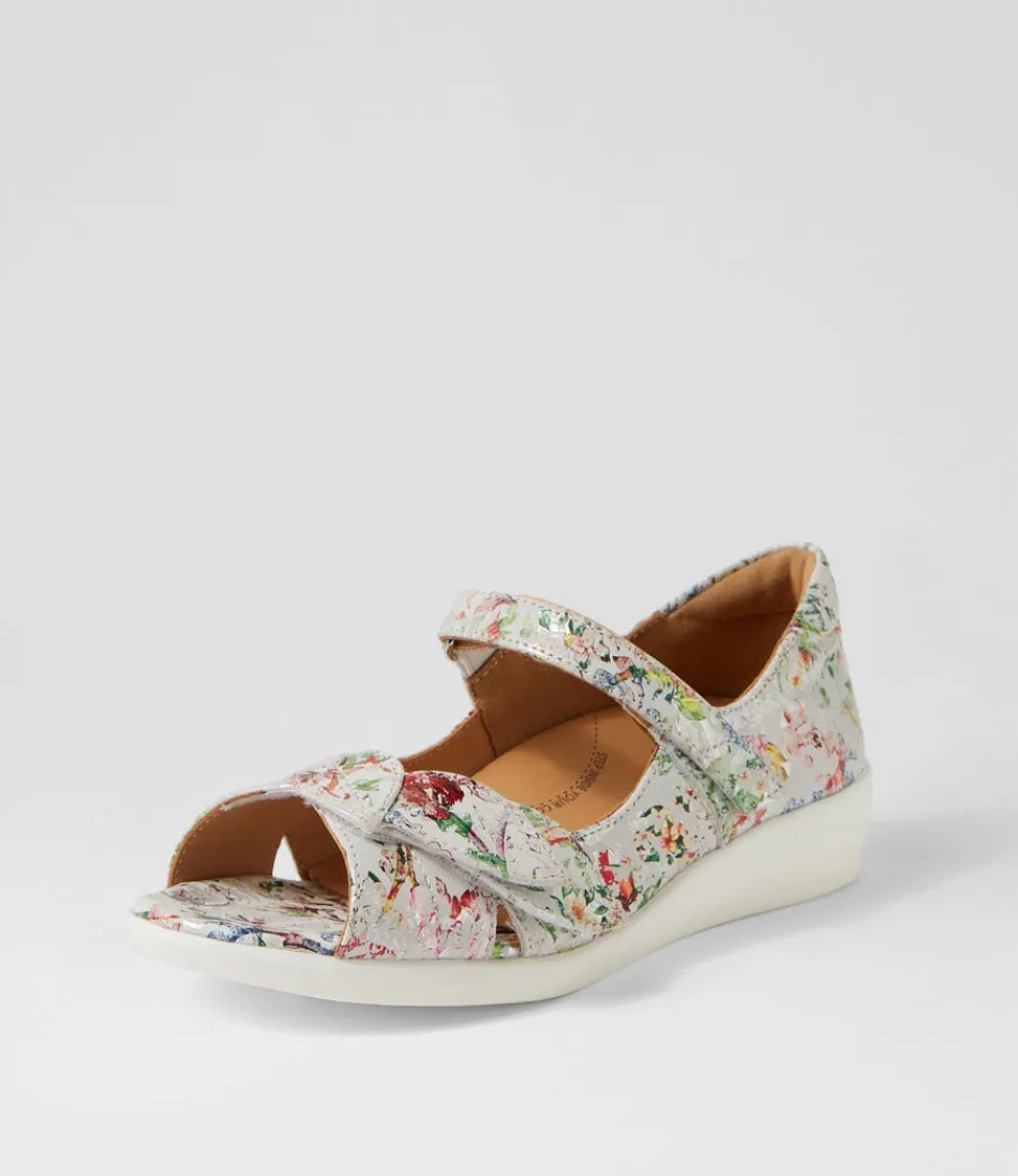 Sandales Femme ZIERA en Cuir Véritable - Confort Optimal avec Motif Fleurs Sauvages Style Rétro Disco 

(Version épurée : Élégance Bohème & Confort Naturel - Sandales Cuir Disco W Fleur Sauvage par ZIERA)