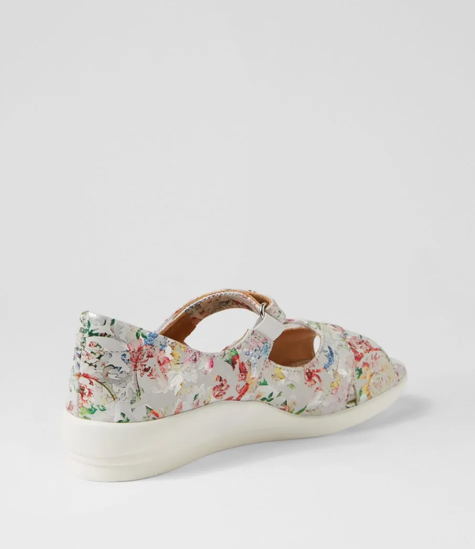 Sandales Femme ZIERA en Cuir Véritable - Confort Optimal avec Motif Fleurs Sauvages Style Rétro Disco 

(Version épurée : Élégance Bohème & Confort Naturel - Sandales Cuir Disco W Fleur Sauvage par ZIERA)