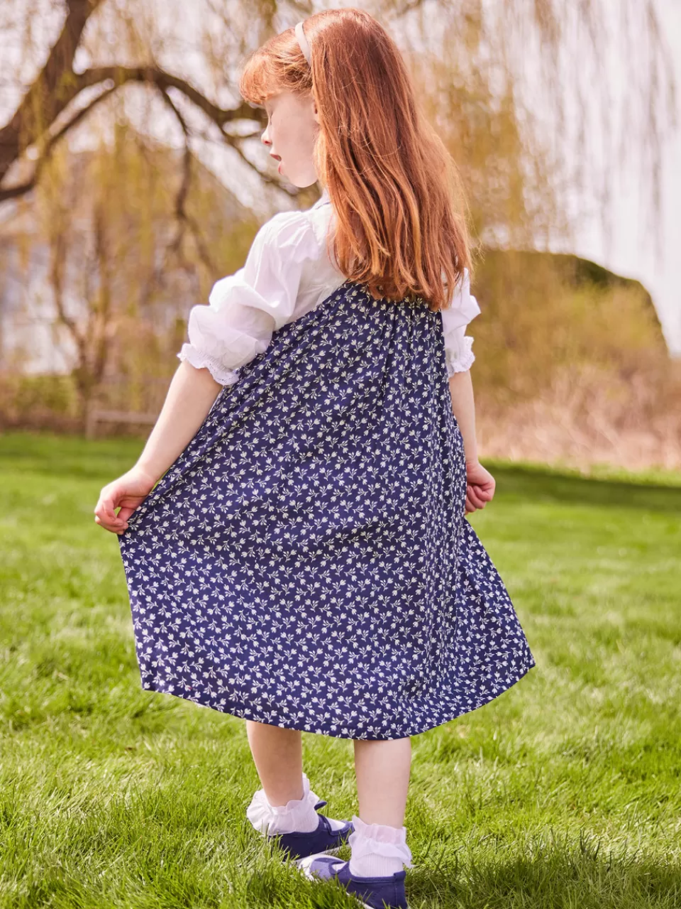 Robe fillette élégante à motif de tulipes printanières - Collection April Cornell en ligne
