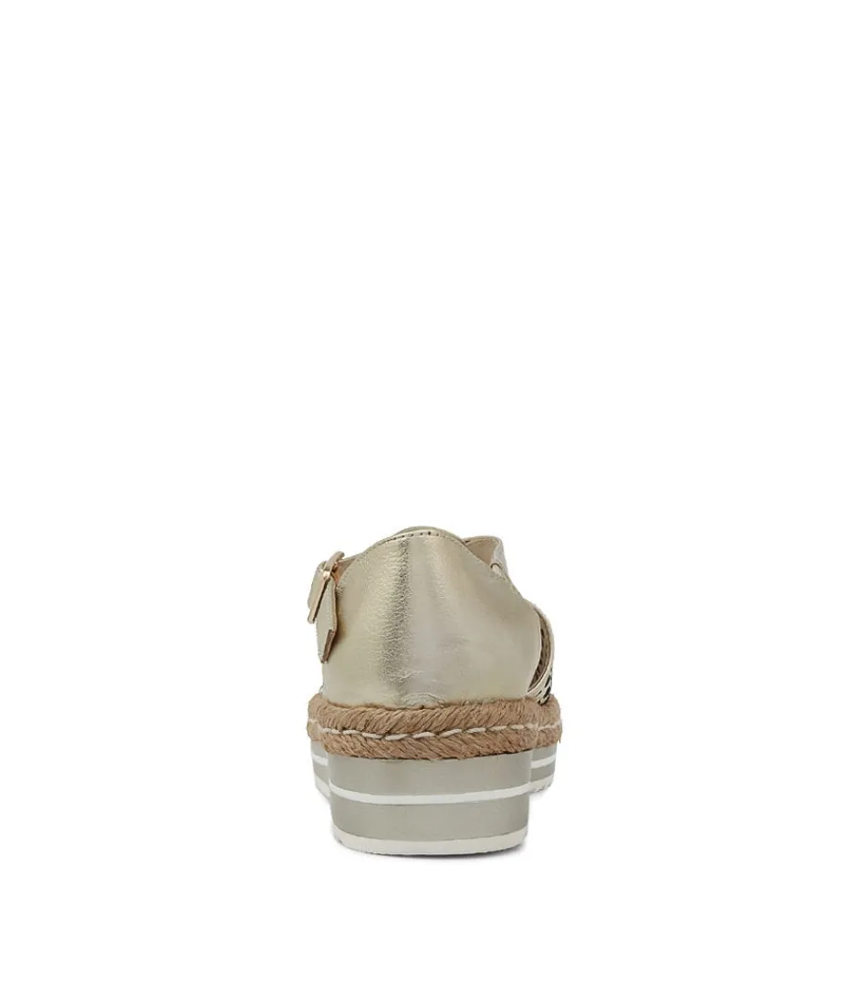Sandales Élégantes en Cuir Doré Nude 'Erika' - Django & Juliette pour Femme, Espadrilles Légères Style Méditerranéen