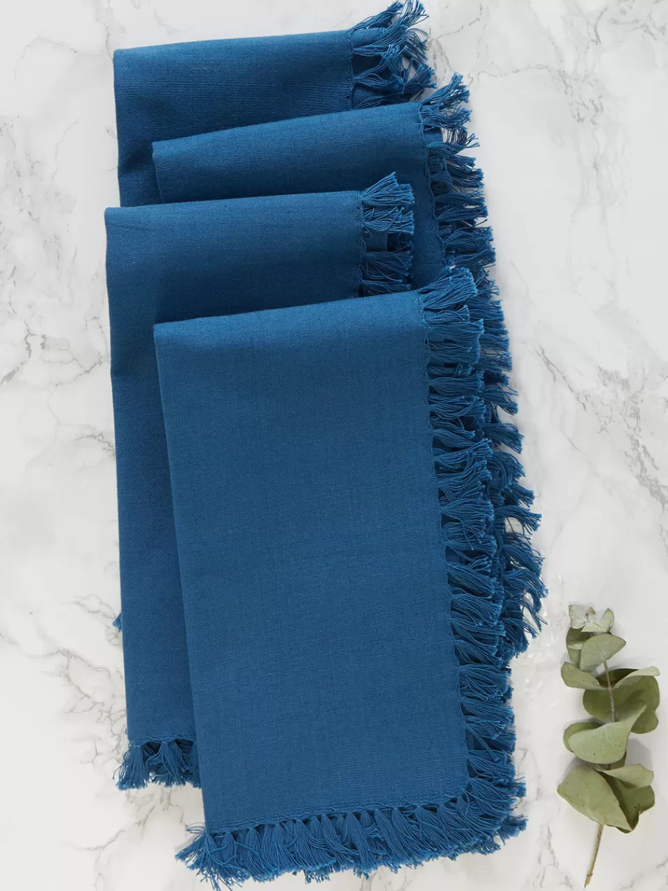 Lot de 4 serviettes en tissu élégantes - Motifs floraux bleus par April Cornell