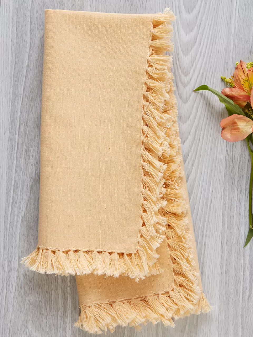 Lot de 4 serviettes de table élégantes en crème – Promotion exclusive April Cornell