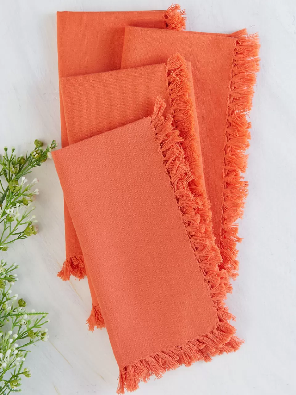 Lot de 4 serviettes incontournables - Orange vibrante | Promotion éphémère Avril Cornell