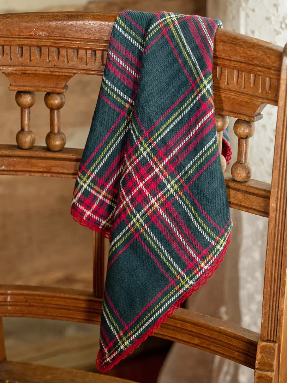 Lot de 4 serviettes en tartan forestier - Motif écossais intemporel pour décoration de table - Collection printanière April Cornell