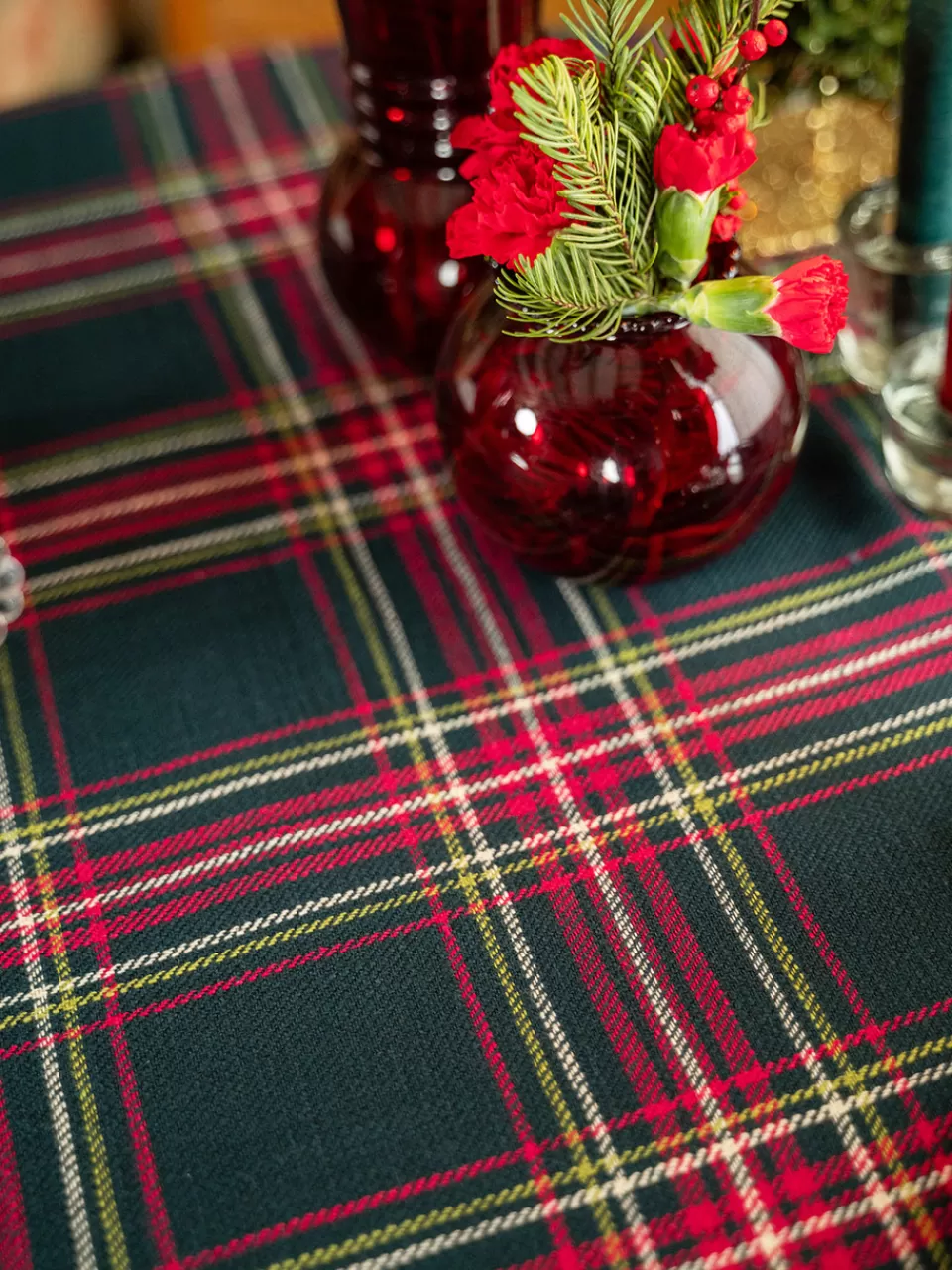 Nappe en coton à motifs Tartan intemporelle - Promotion exclusive April Cornell