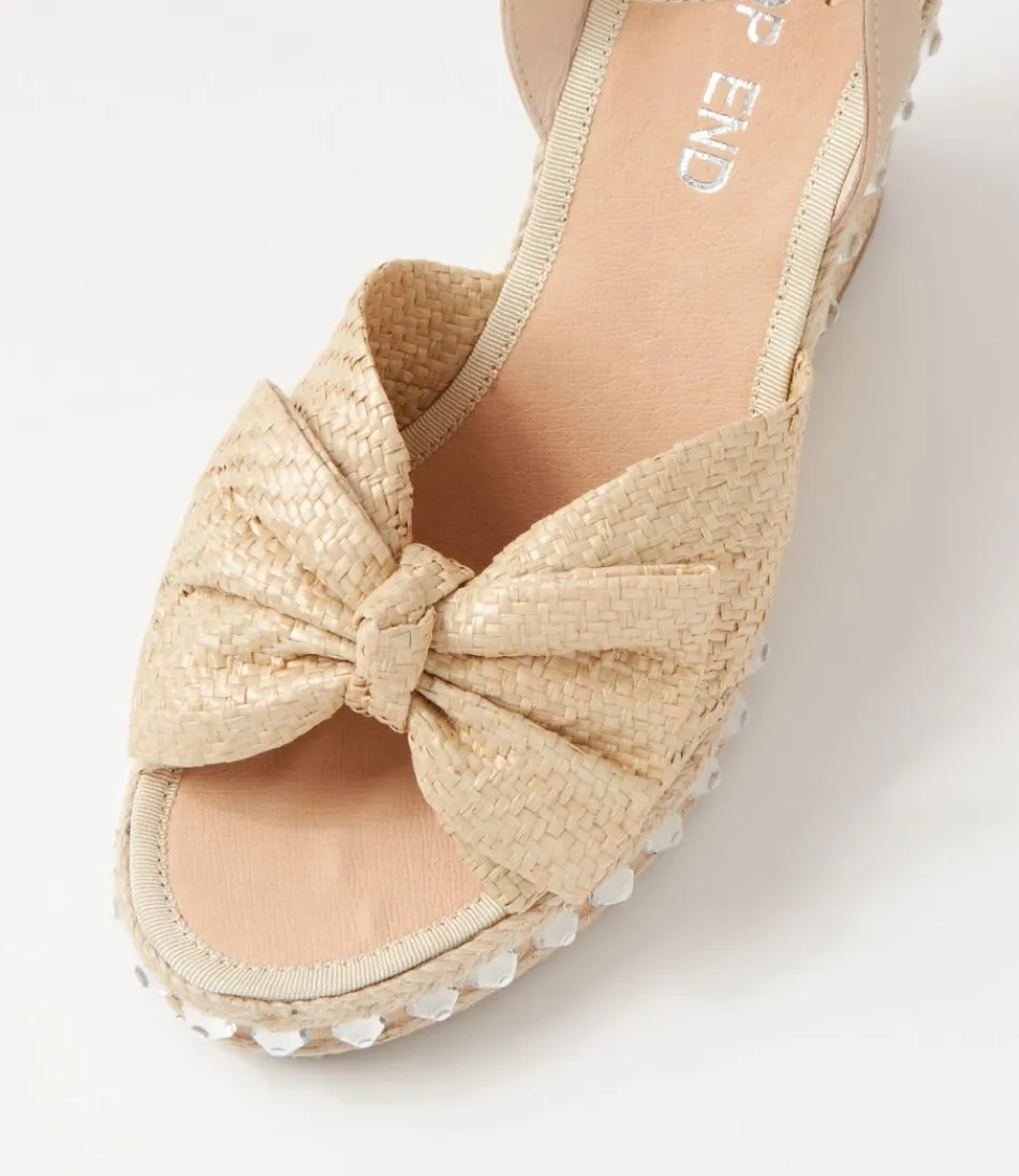 Espadrilles Élégantes Evone - Modèle Femme en Raffia Naturel et Cuir Souple pour l'Été