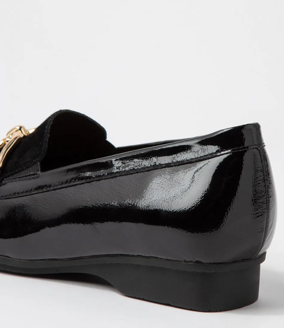 Escarpins confortables ZIERA pour femme - Modèle Fena Xf en suède verni noir, style urbain intemporel