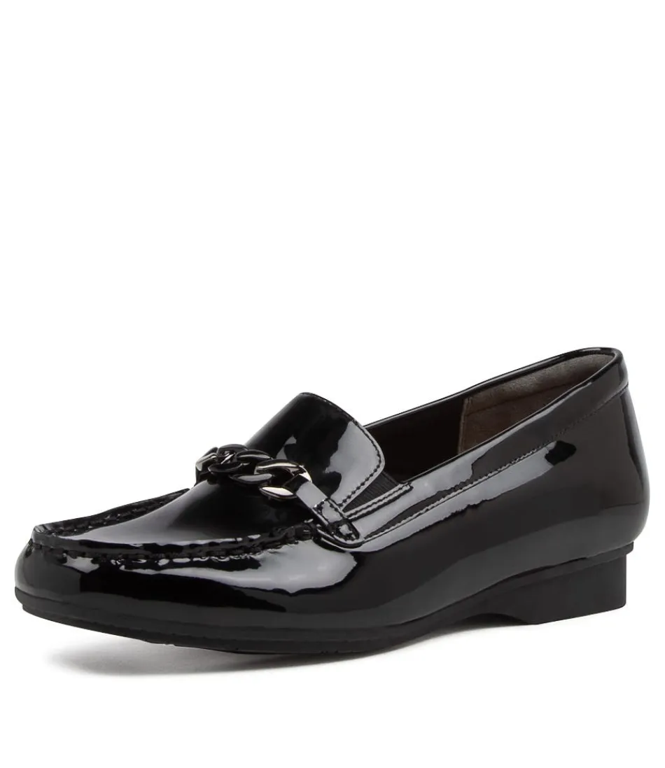 Escarpins ZIERA Fenders XF pour Femme en Cuir Verni Noir - Confort Élégant et Intemporel