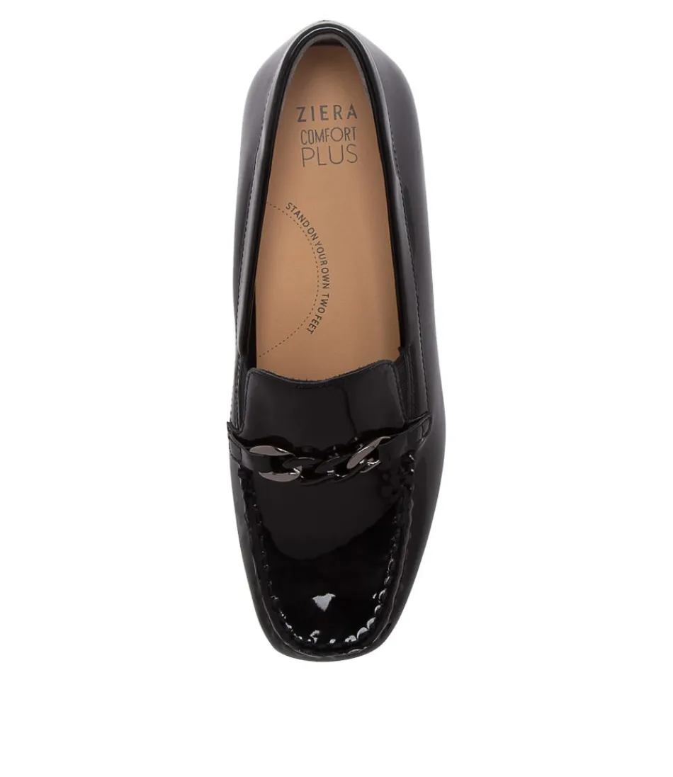 Escarpins ZIERA Fenders XF pour Femme en Cuir Verni Noir - Confort Élégant et Intemporel