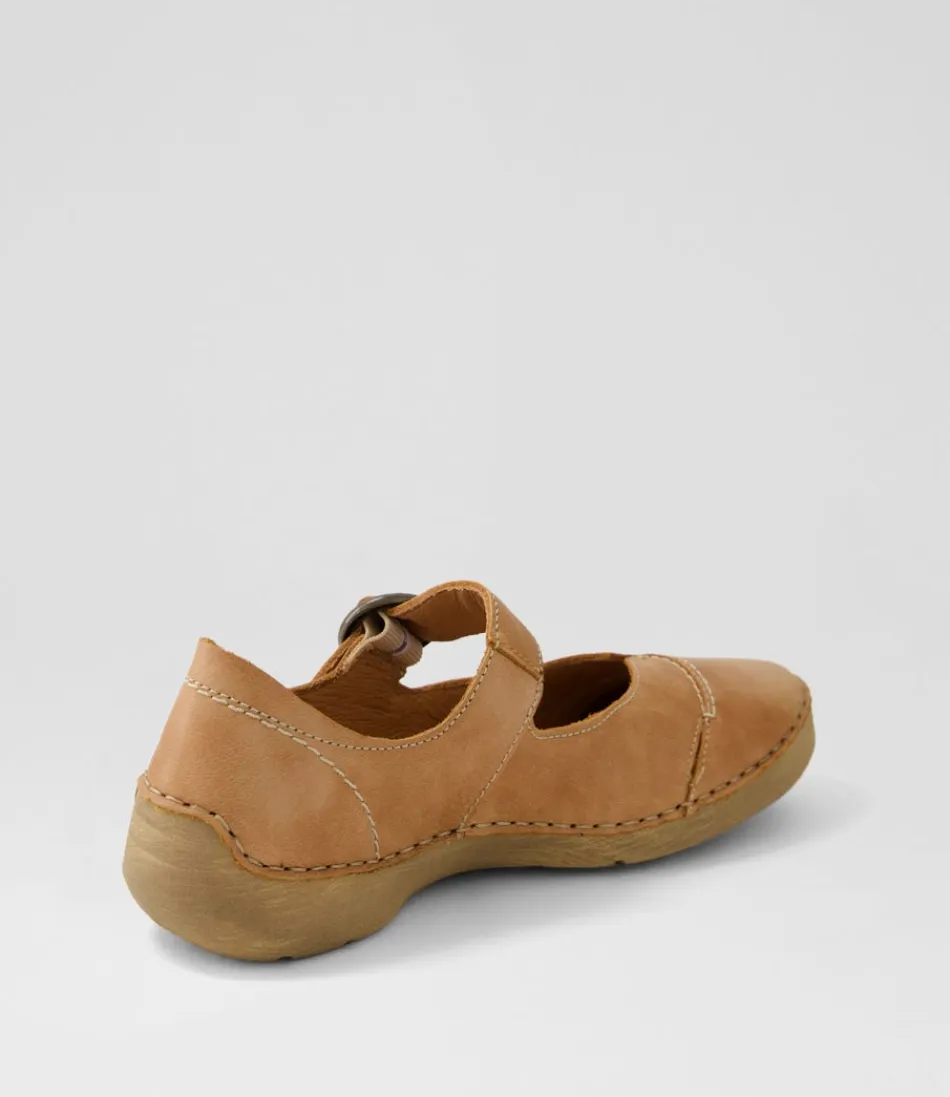 Escarpins Femme JOSEF SEIBEL Fergey 80 - Cuir Souple Cognac avec Bride Mary Jane - Confort Assuré pour Marche Agréable