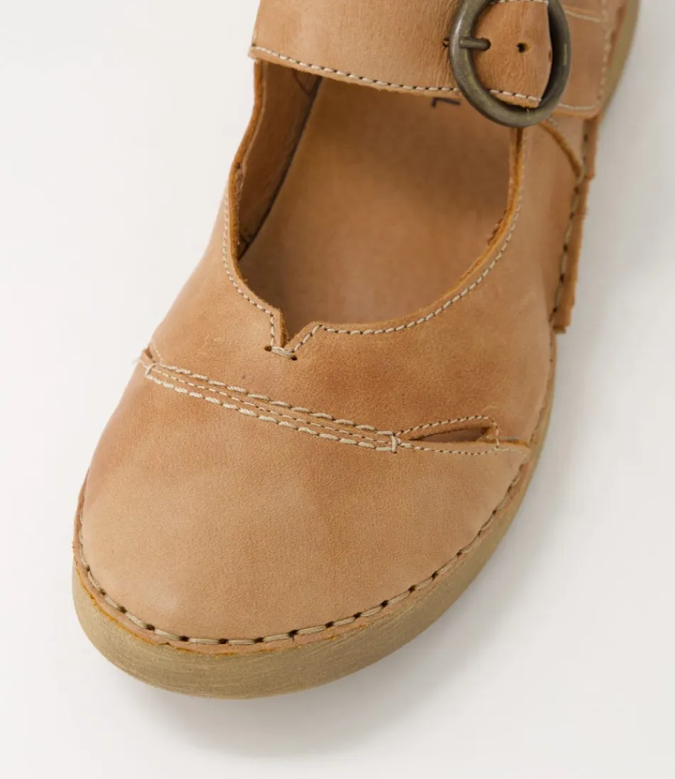 Escarpins Femme JOSEF SEIBEL Fergey 80 - Cuir Souple Cognac avec Bride Mary Jane - Confort Assuré pour Marche Agréable