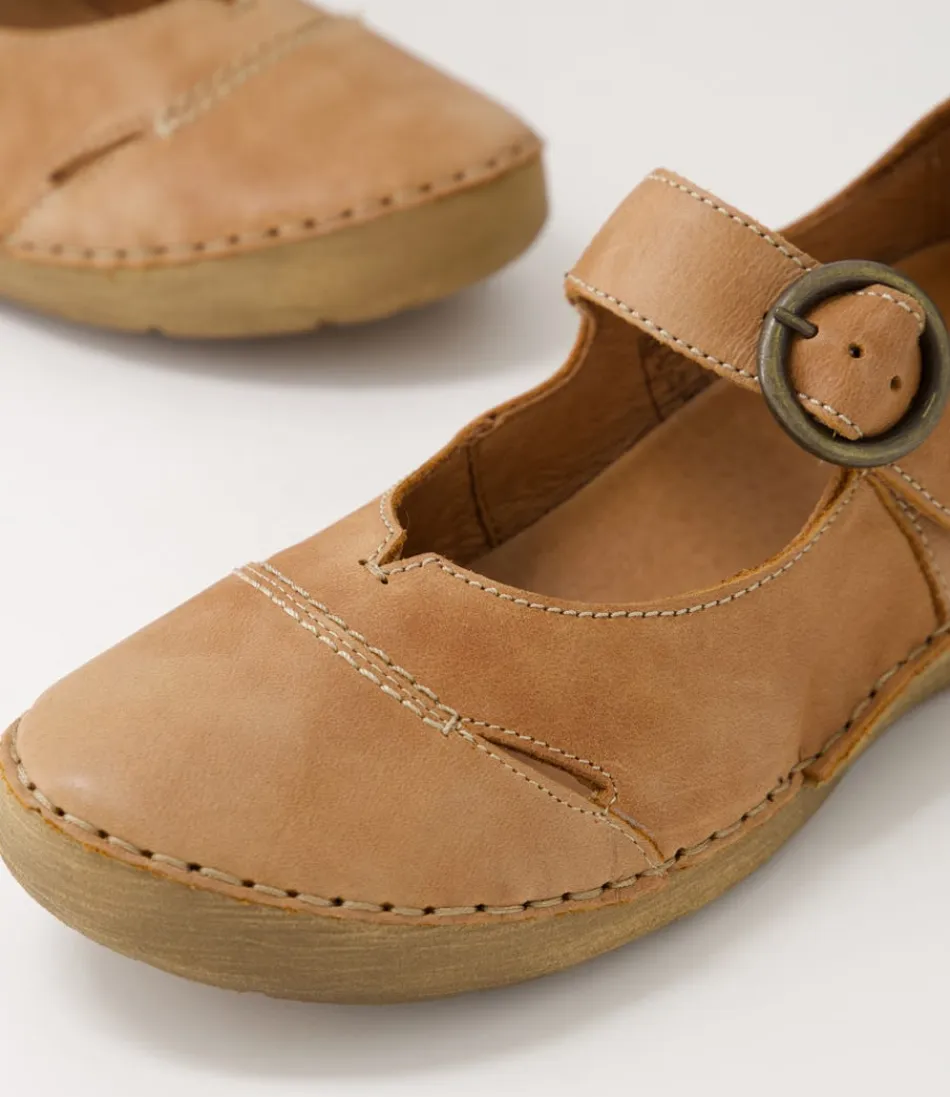 Escarpins Femme JOSEF SEIBEL Fergey 80 - Cuir Souple Cognac avec Bride Mary Jane - Confort Assuré pour Marche Agréable