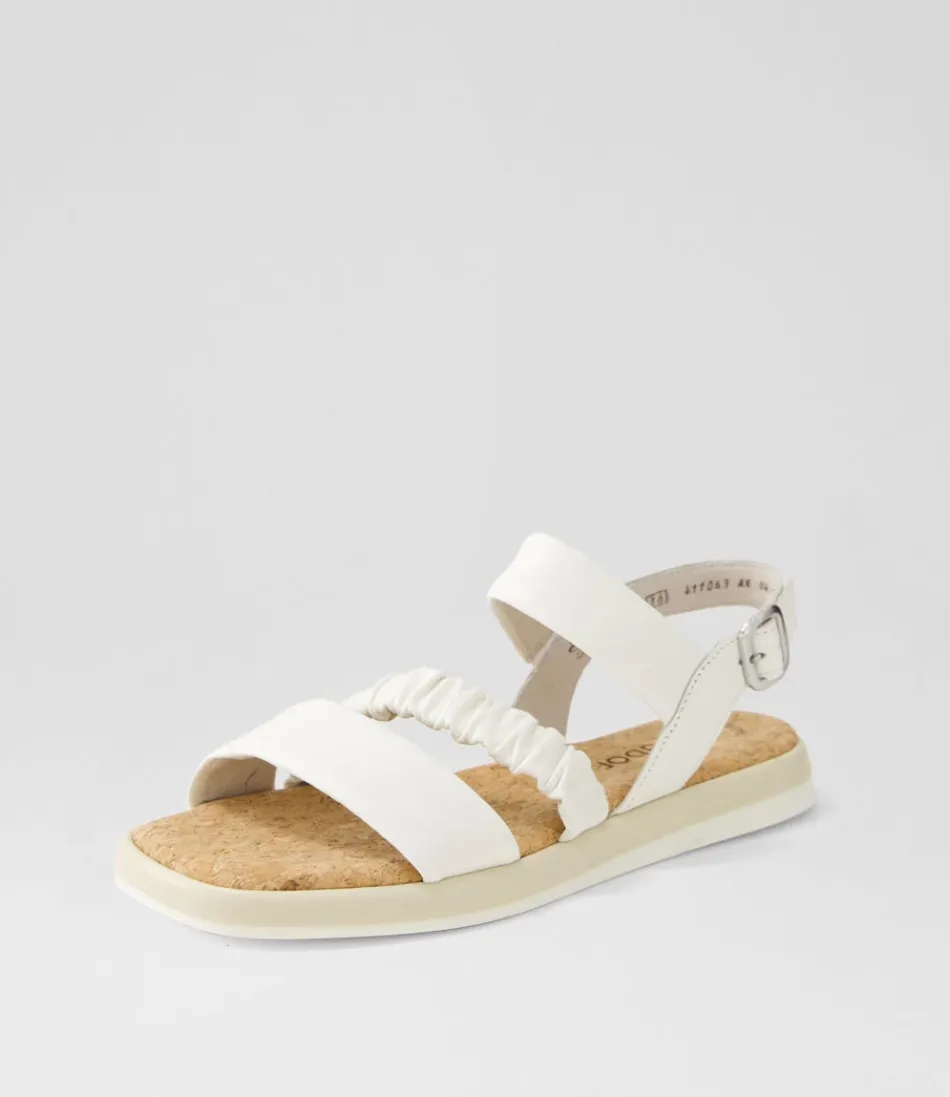 Sandales Élégantes GABOR pour Femme - Confort Optimal avec Cuir Véritable Fico Café Crème - Design Respirant et Détail Doré