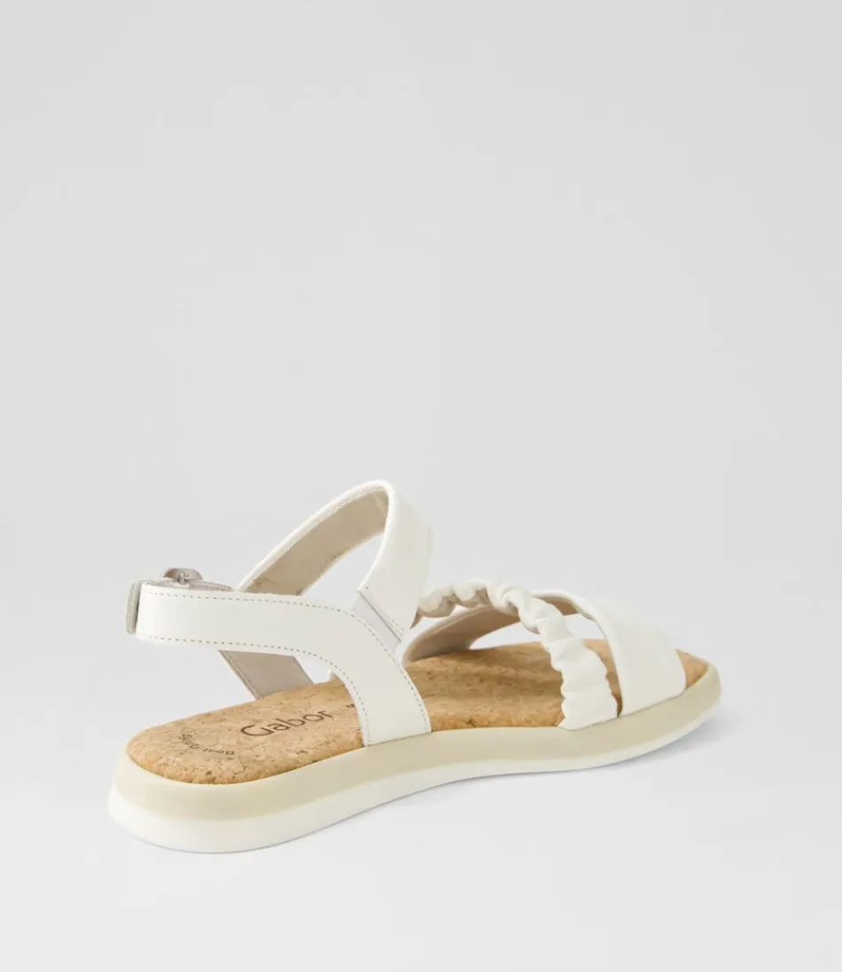 Sandales Élégantes GABOR pour Femme - Confort Optimal avec Cuir Véritable Fico Café Crème - Design Respirant et Détail Doré