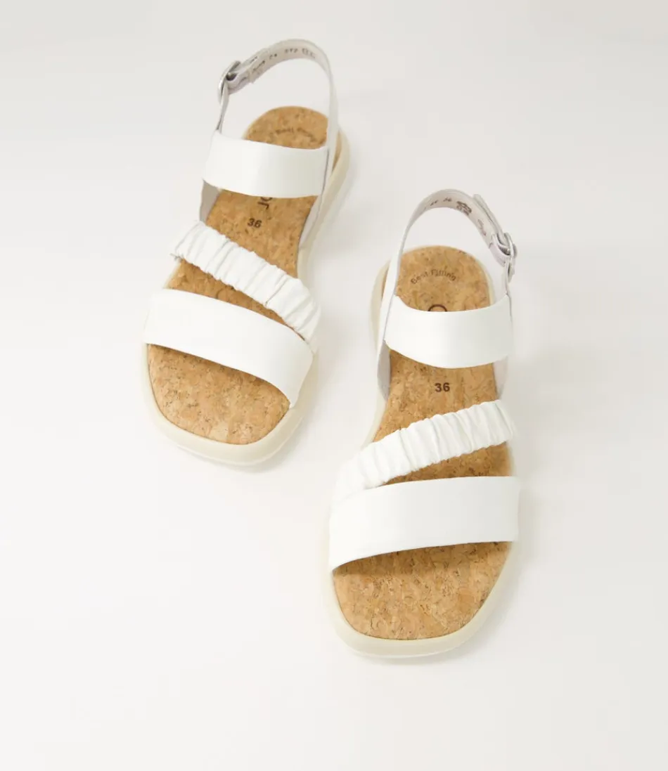 Sandales Élégantes GABOR pour Femme - Confort Optimal avec Cuir Véritable Fico Café Crème - Design Respirant et Détail Doré