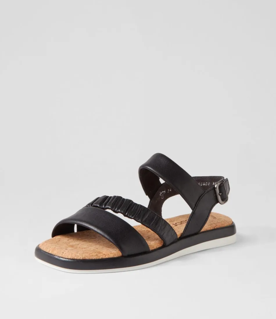 Sandales Femme GABOR Fico en Cuir Noir - Confort Assuré & Style Urbain