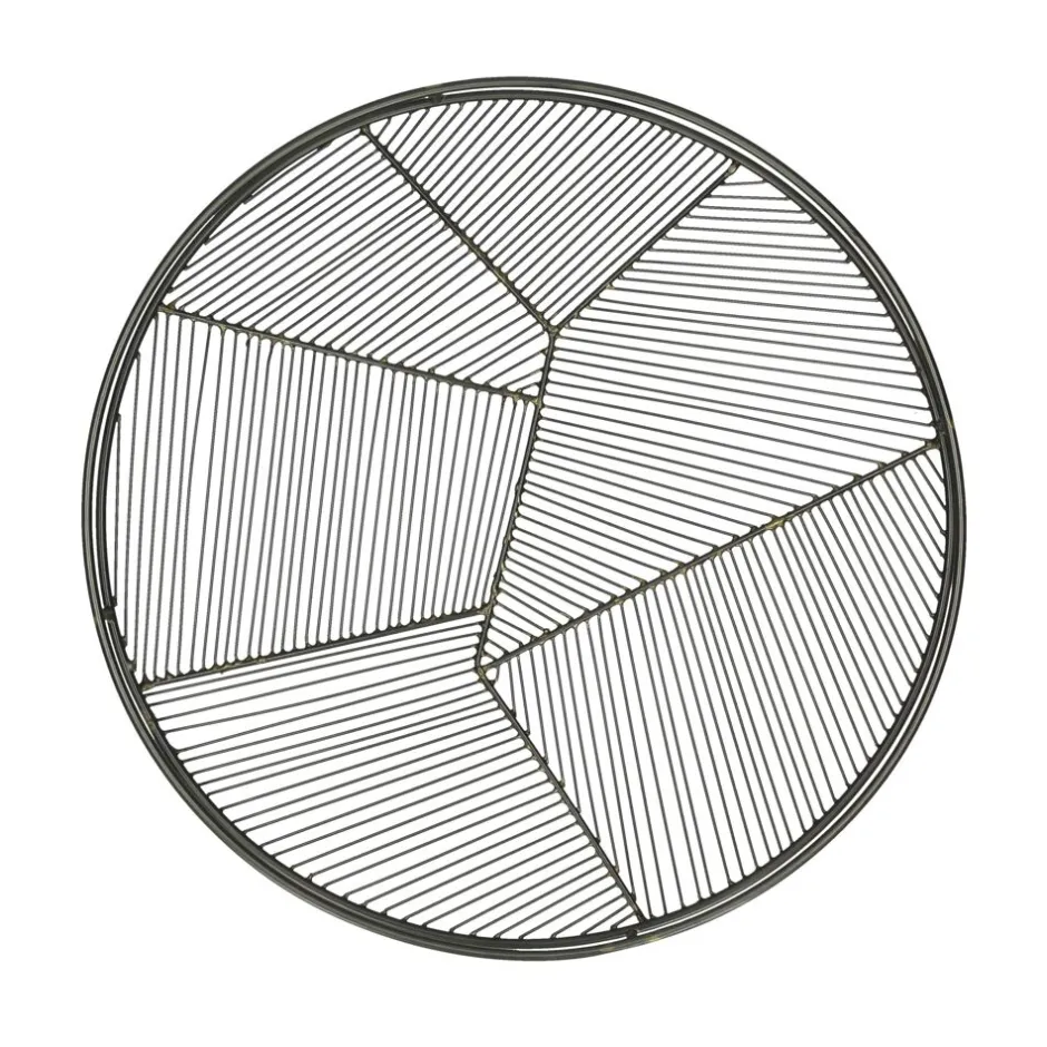 Plateau design Pomax FINESSE - Métal brossé nickel - Diamètre 40 cm x Hauteur 3 cm - Idéal pour rangement élégant
