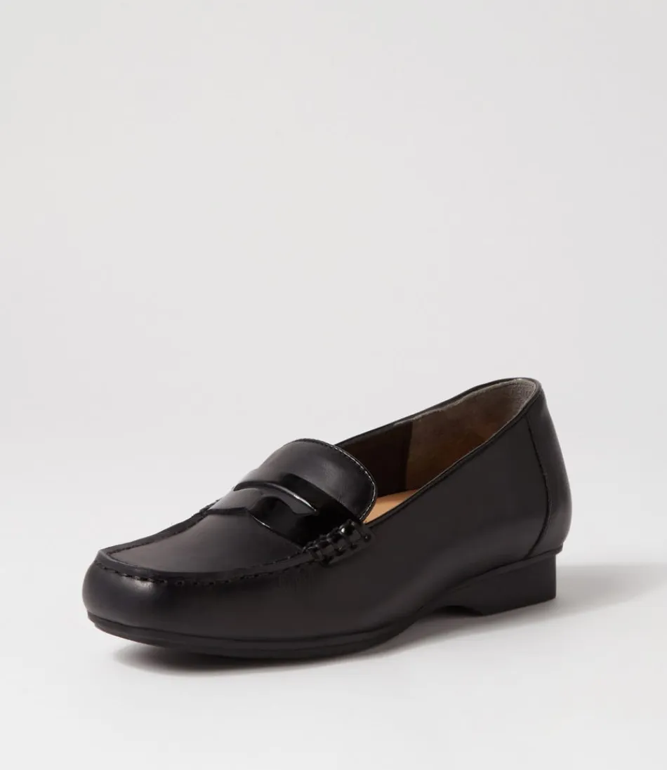Mocassins Femme ZIERA Finnit Xf - Cuir Noir Brillant, Style Urbain & Confort Optimal