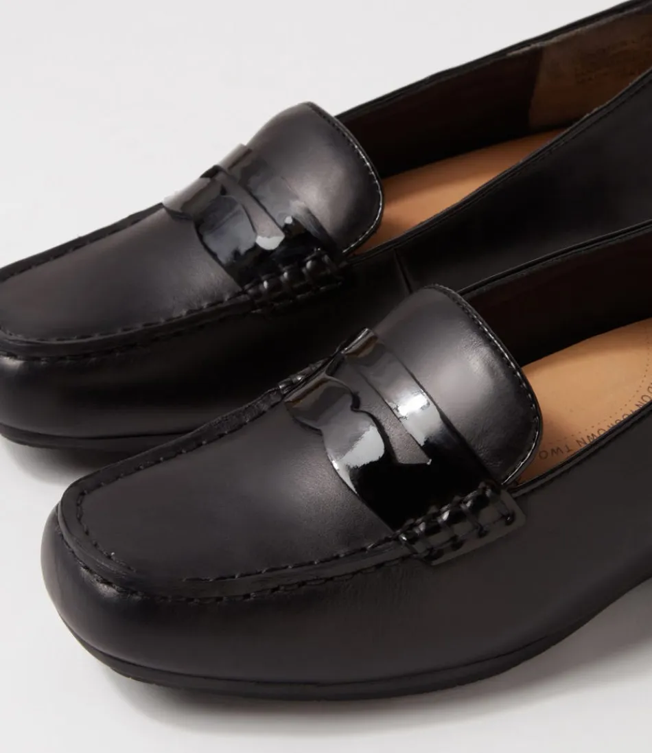 Mocassins Femme ZIERA Finnit Xf - Cuir Noir Brillant, Style Urbain & Confort Optimal