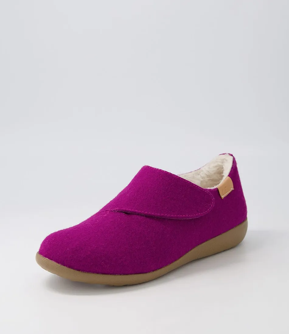 Mocassins ZIERA Fliss Xw pour femme - Tissu élégant en fuchsia foncé, idéales pour un style décontracté.