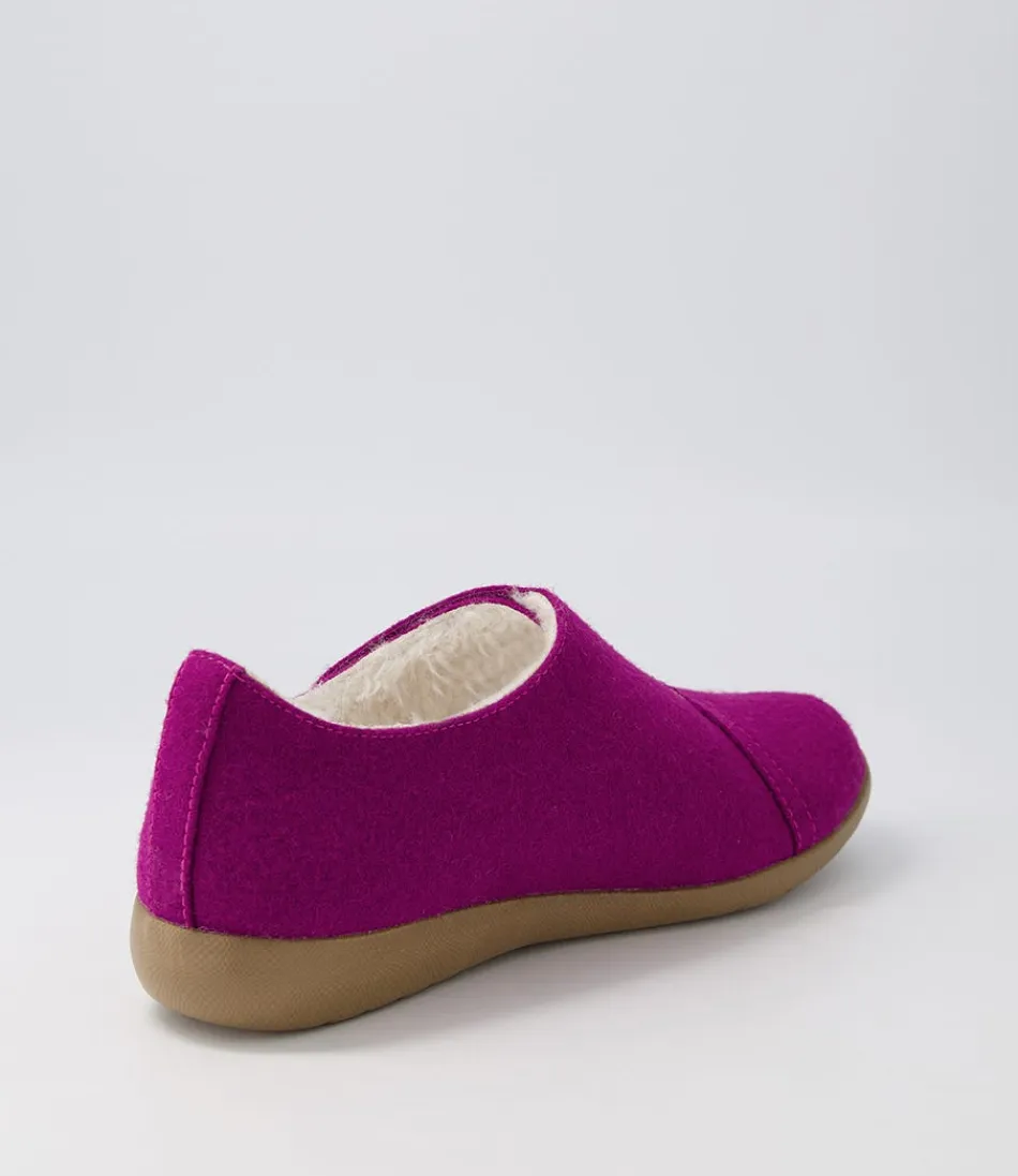 Mocassins ZIERA Fliss Xw pour femme - Tissu élégant en fuchsia foncé, idéales pour un style décontracté.