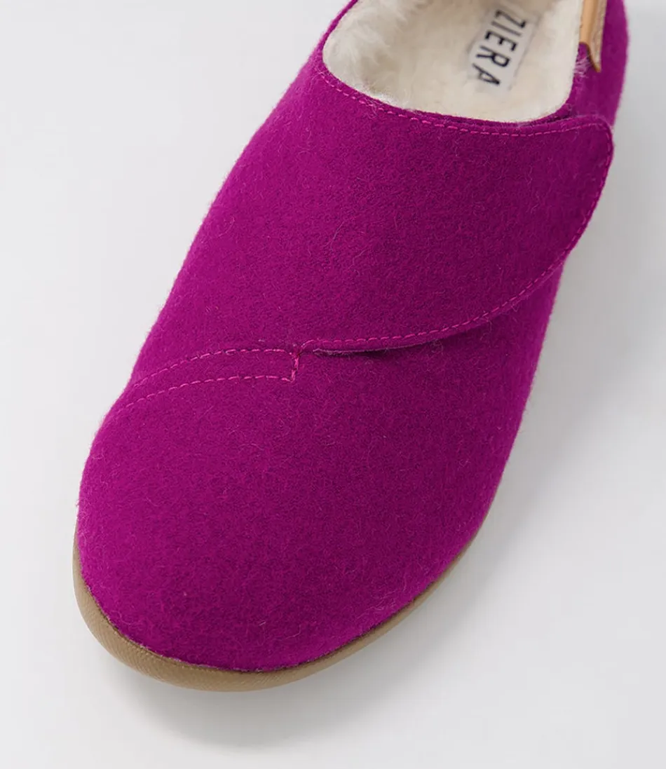Mocassins ZIERA Fliss Xw pour femme - Tissu élégant en fuchsia foncé, idéales pour un style décontracté.