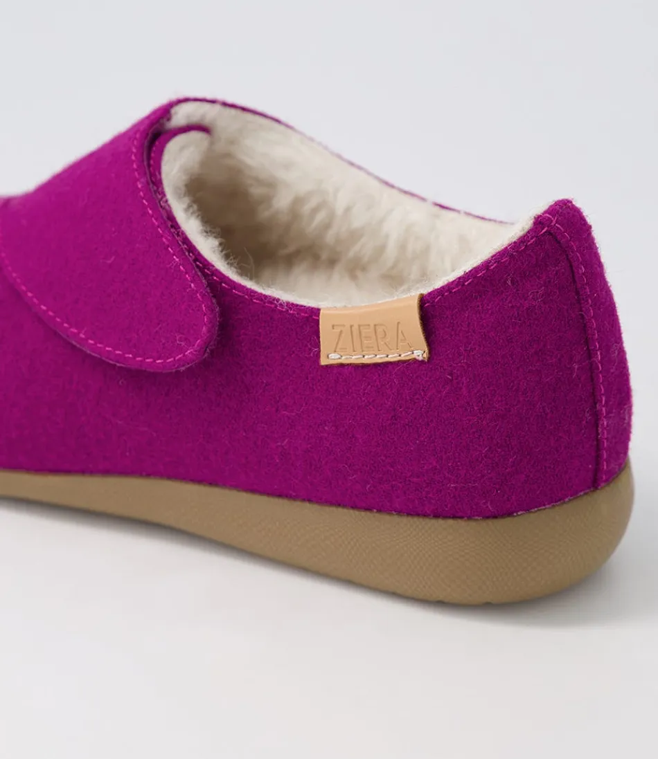 Mocassins ZIERA Fliss Xw pour femme - Tissu élégant en fuchsia foncé, idéales pour un style décontracté.