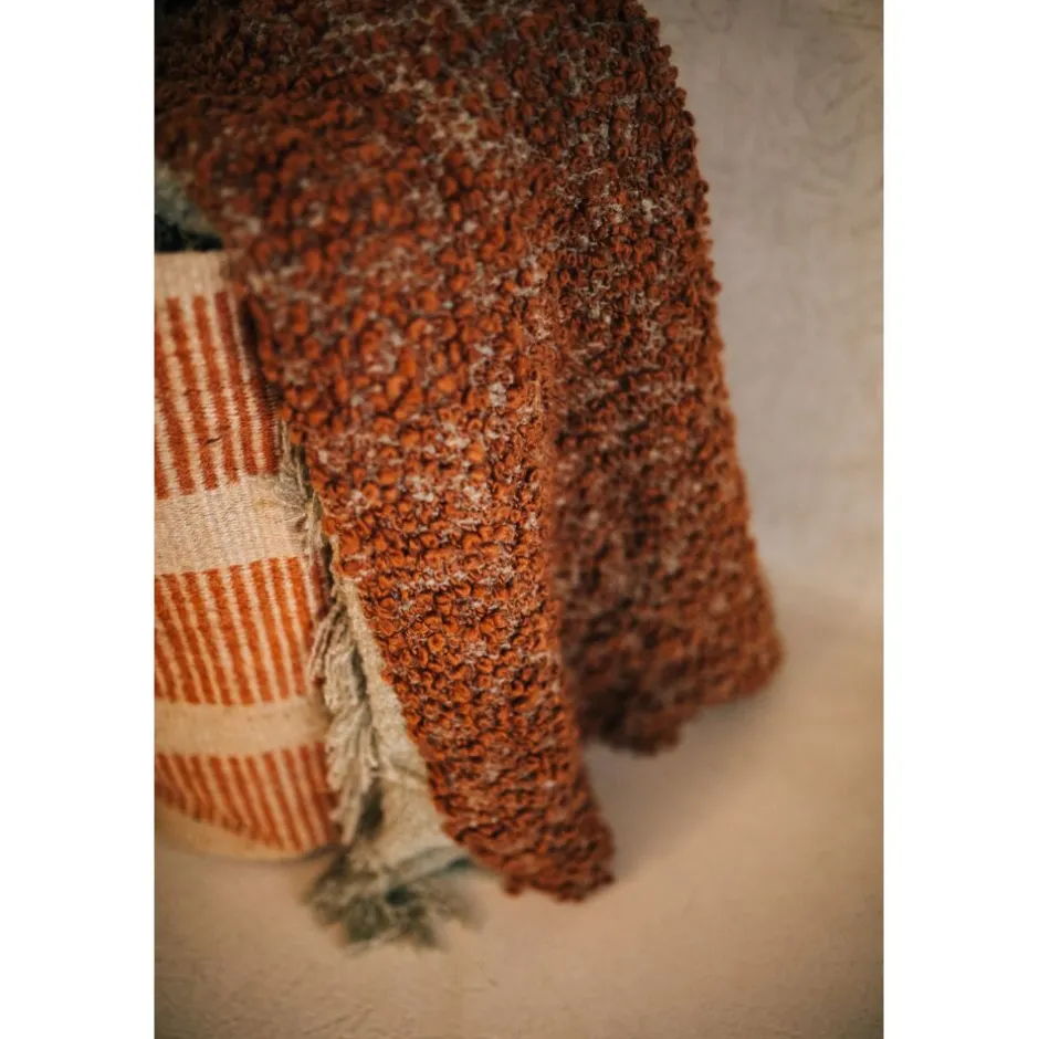 Panier de rangement FOLLINA - Tissage mixte jute & coton - Dimensions 60x43 cm - Couleur terre cuite - Style naturel et artisanal par Pomax Bols