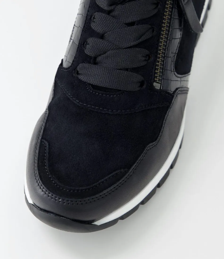 Baskets Femme GABOR en Cuir Véritable Souple - Modèle Frauke Schwarz Confort Assuré - Style Urbain Léger pour Marche Daily