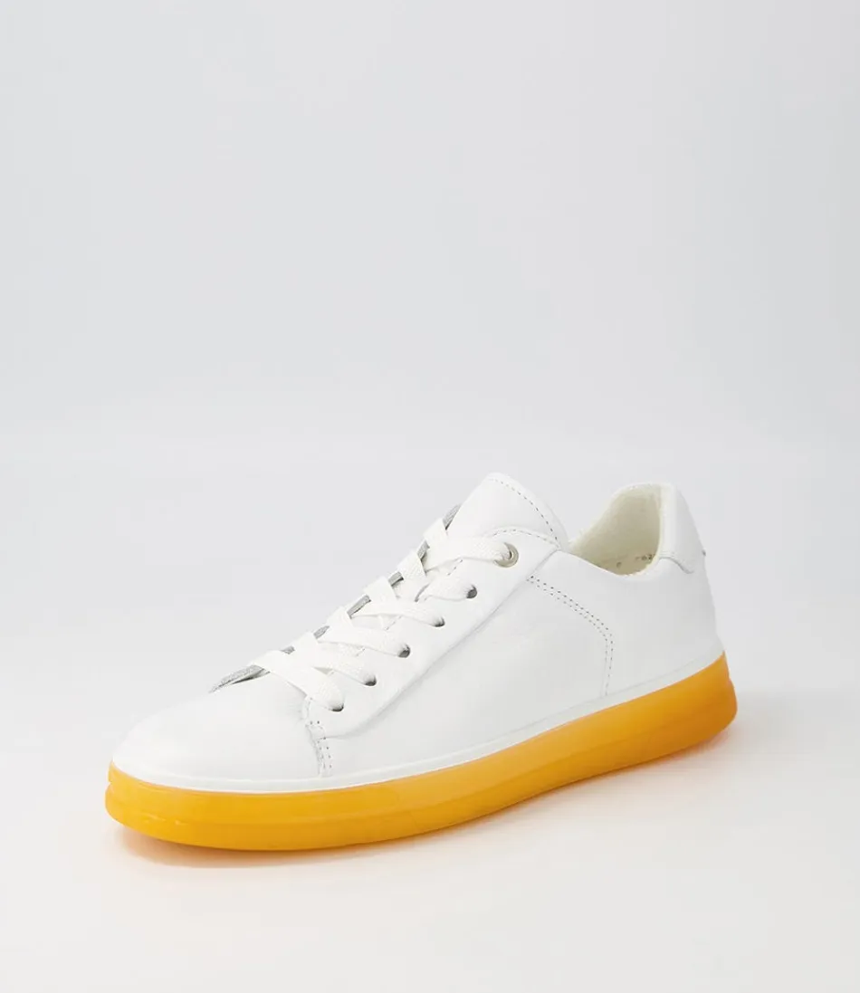 Baskets en Cuir Frisco Style Urbain - Blanc & Orange pour Femme, Confort Optimal au Quotidien