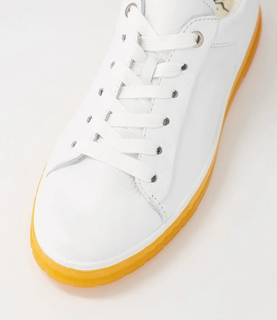 Baskets en Cuir Frisco Style Urbain - Blanc & Orange pour Femme, Confort Optimal au Quotidien