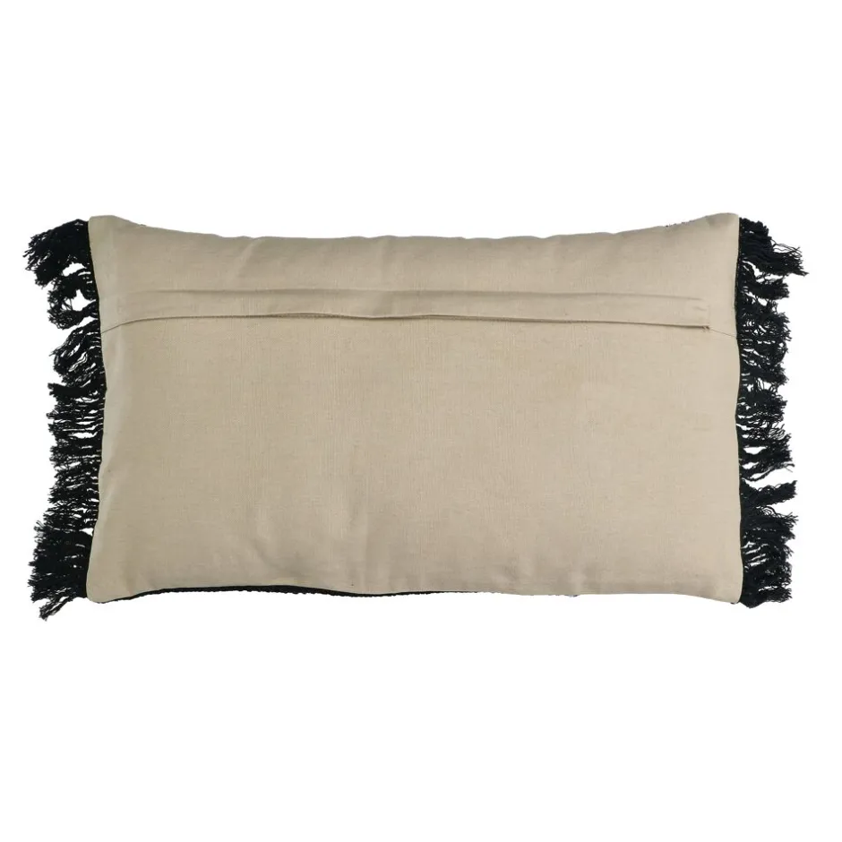Pomax Coussin Fusion - Confort douillet en coton respirant - Taille idéale 50x30 cm - Noir profond