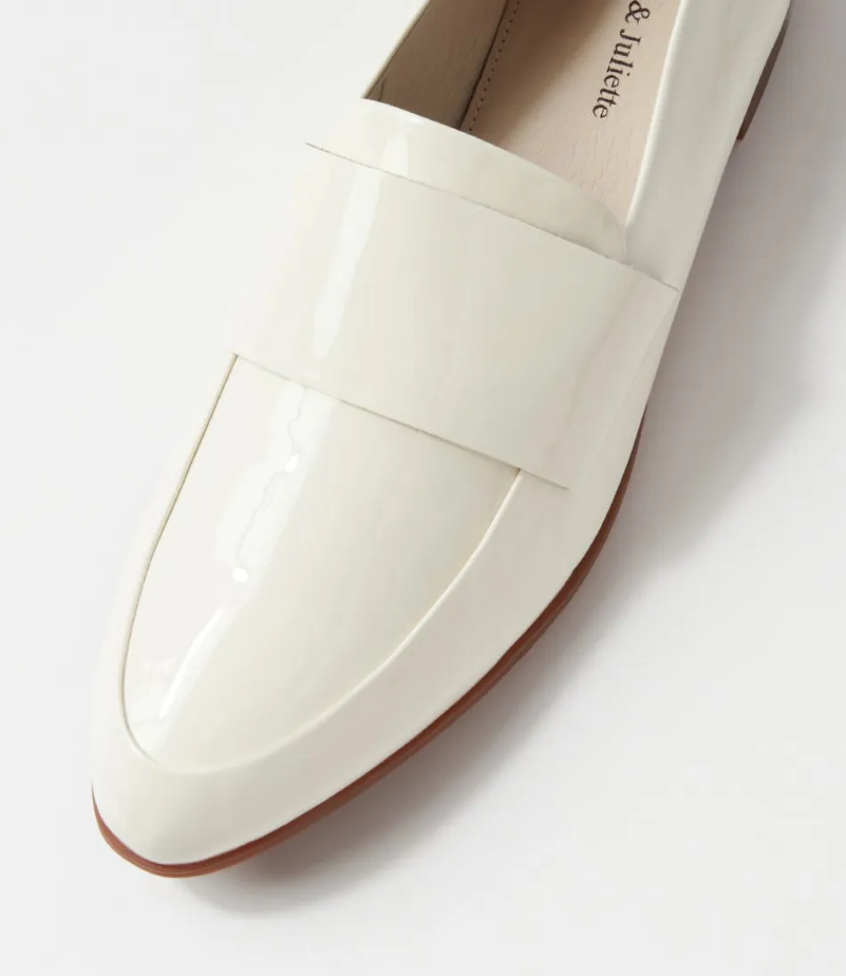 Ballerines Femme Django & Juliette – Modèle Gabrian en Cuir Verni Ivoire, Élégance Intemporelle pour Tenue Chic
