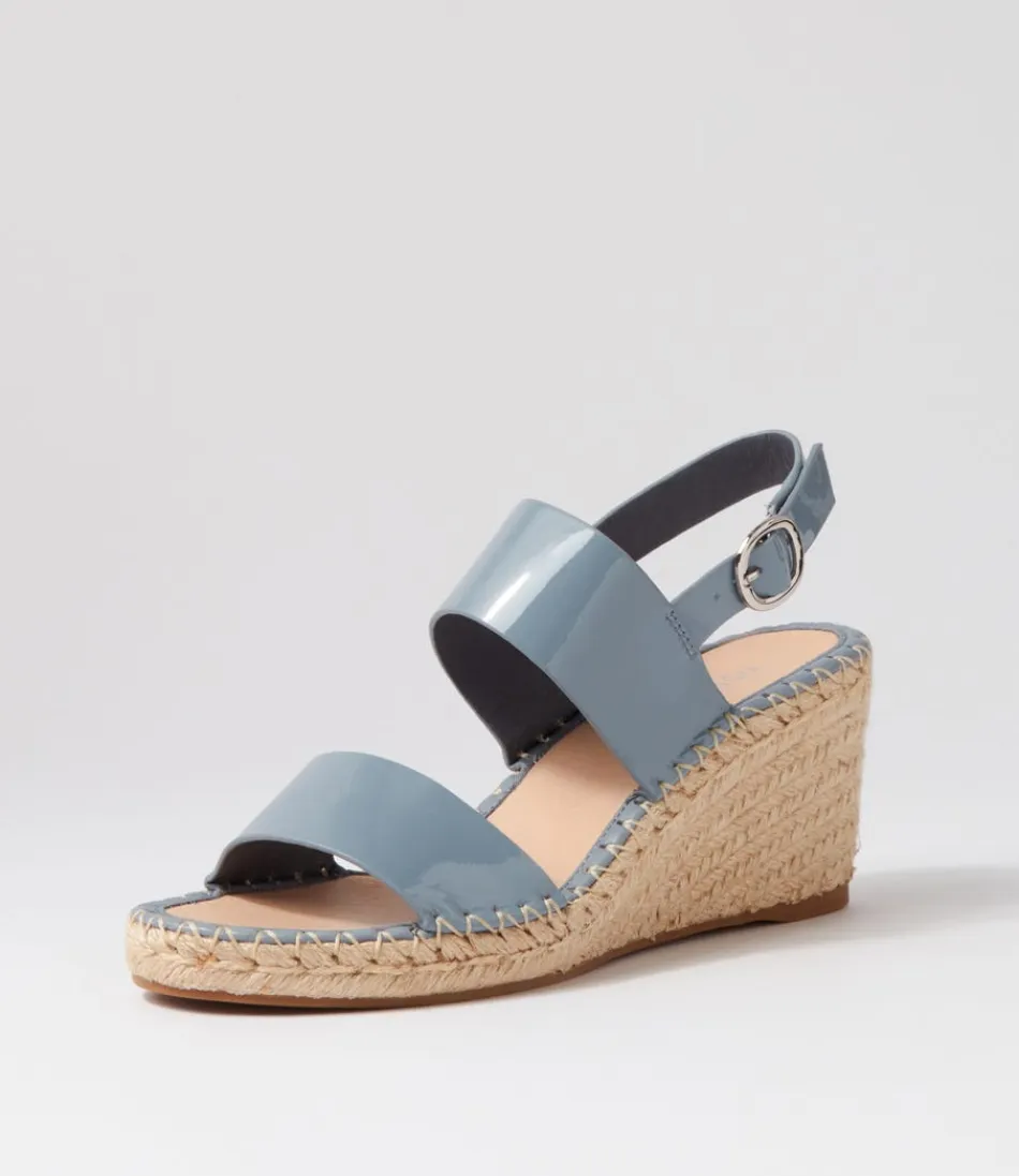 Élégantes Espadrilles Femme en Toile Denim et Cuir Verni Brillant - Collection Gaga