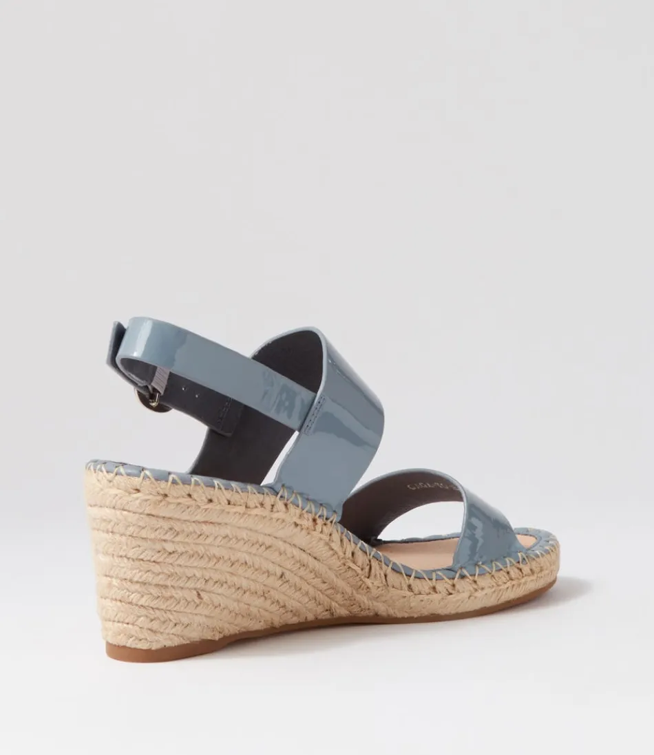 Élégantes Espadrilles Femme en Toile Denim et Cuir Verni Brillant - Collection Gaga