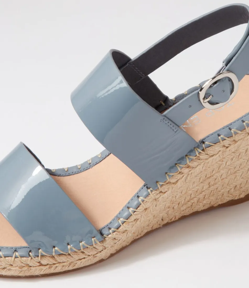 Élégantes Espadrilles Femme en Toile Denim et Cuir Verni Brillant - Collection Gaga