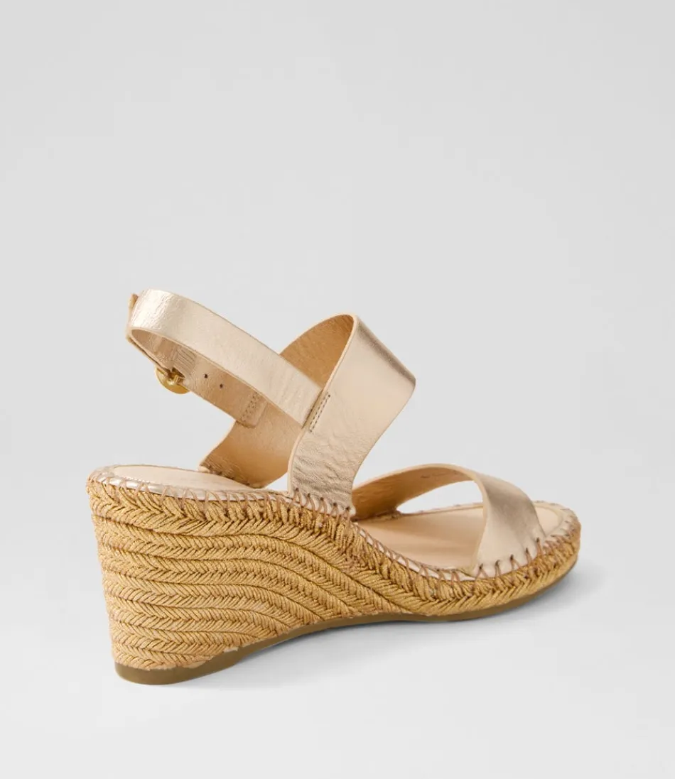 Élégantes espadrilles femme en cuir souple - Sandales Gaga à corde dorée rosé - Confort haut de gamme été 2024
