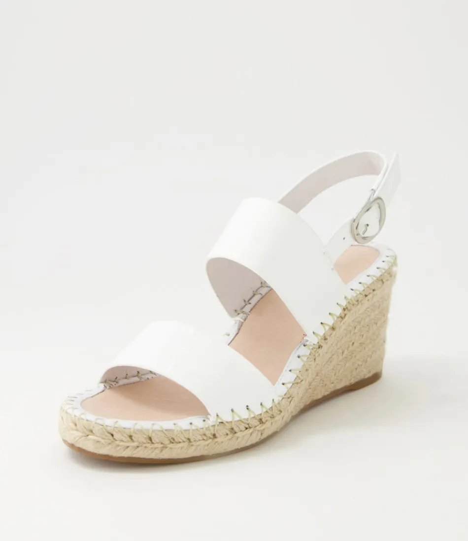 Escarpins Gaga Printemps 2024 - Cuir verni blanc avec semelle espadrille élégante - Modèle femme haut de gamme pour look tendance