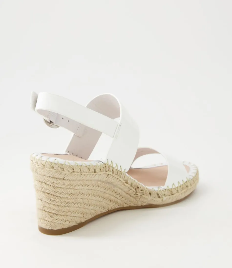 Escarpins Gaga Printemps 2024 - Cuir verni blanc avec semelle espadrille élégante - Modèle femme haut de gamme pour look tendance