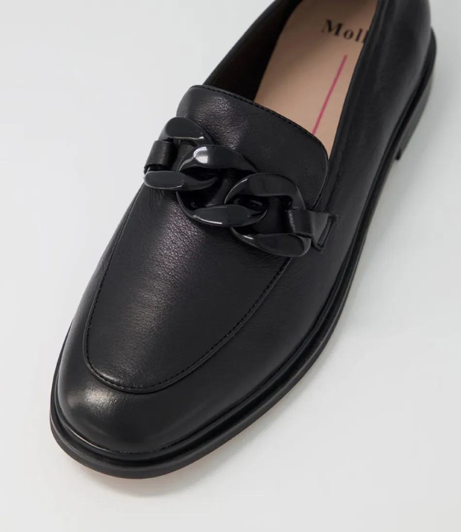 Mocassins Femme MOLLINI en Cuir Noir – Élégance Urbaine & Confort Quotidien