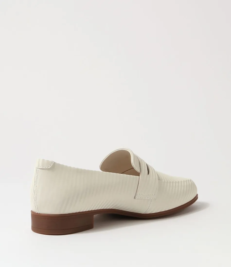 Mocassins Femme Django-Juliette - Détails Gébeze en Cuir Veiné Vanille, Élégants et Confortables