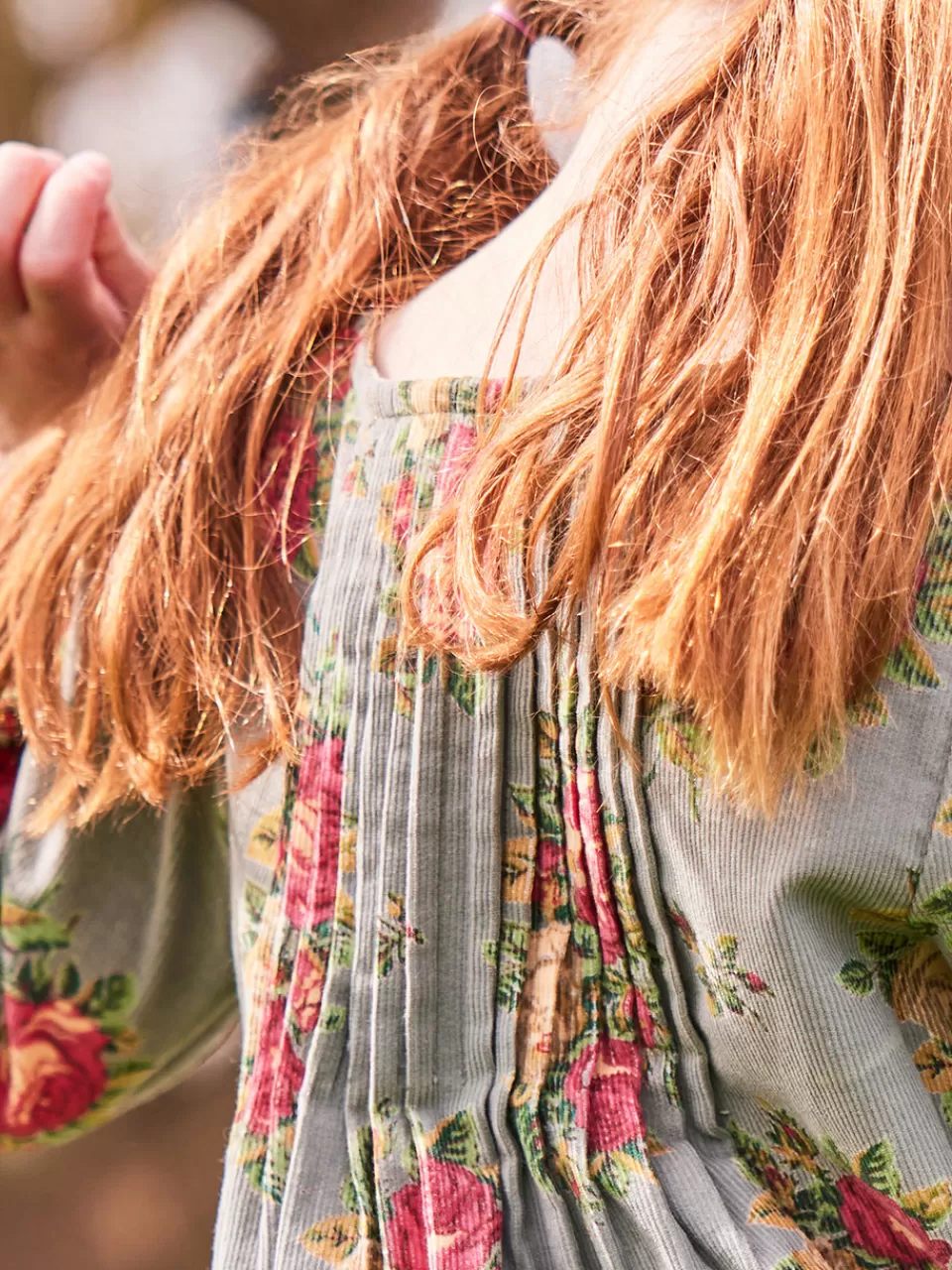 Robe Printanière Geneviève par April Cornell | Nouvelle Collection Coton Bio - Taille Enfant 2-12 Ans - Broderie Main et Volants Poétiques