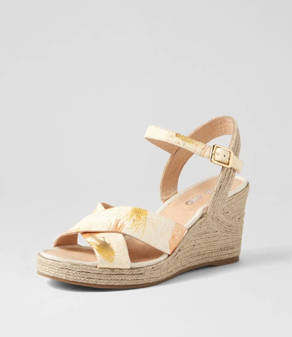 Espadrilles en cuir Ghosta – Dégradé éclatant orange et jaune – Collection Femme Élégance