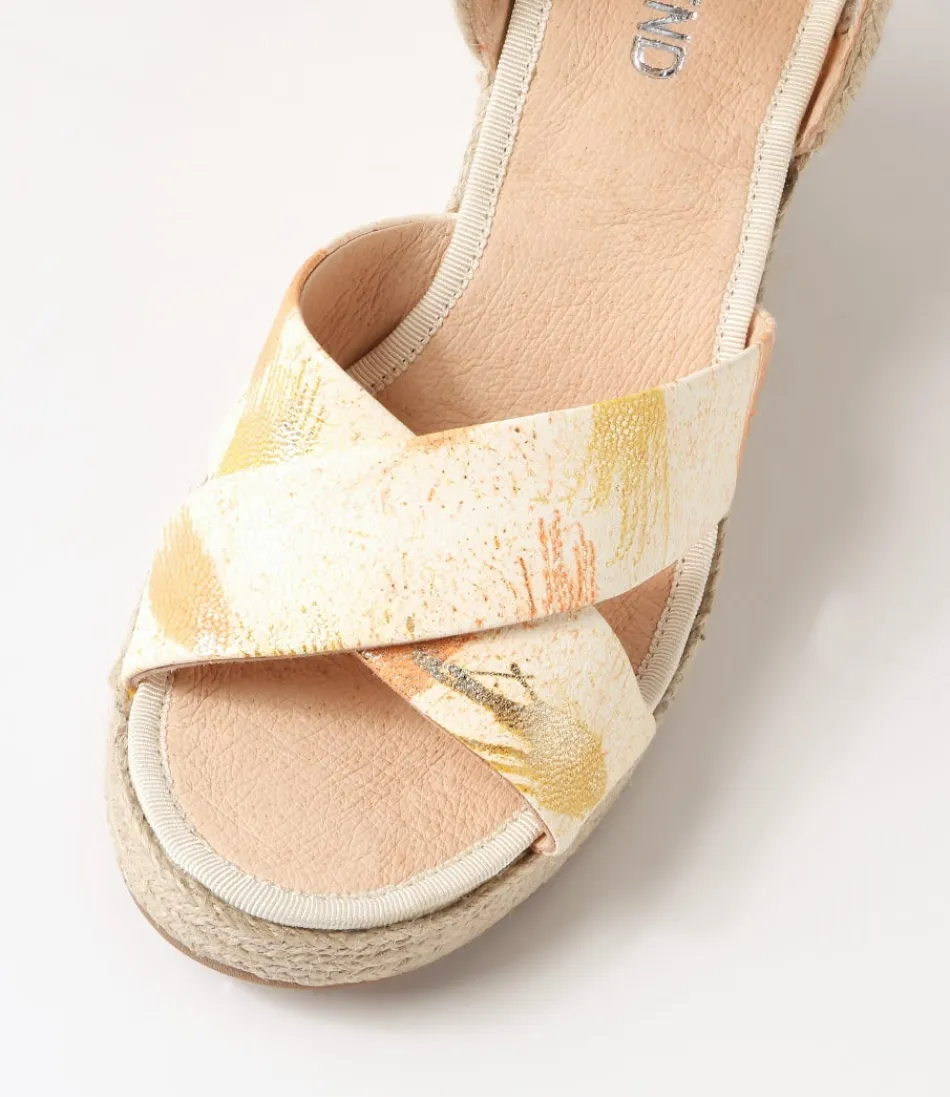 Espadrilles en cuir Ghosta – Dégradé éclatant orange et jaune – Collection Femme Élégance