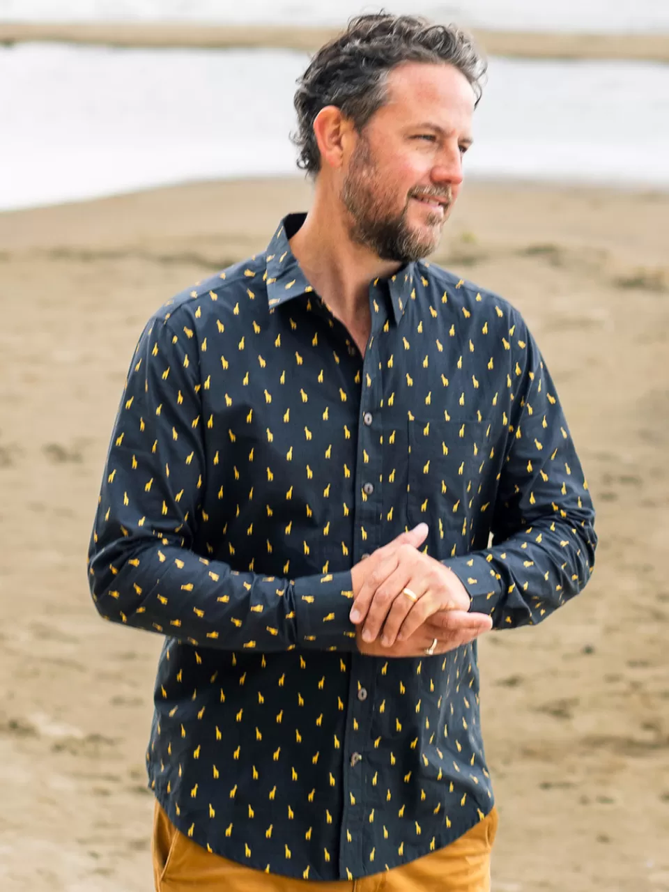 Élégante chemise manches longues motif girafe - Collection Printemps Cornell
