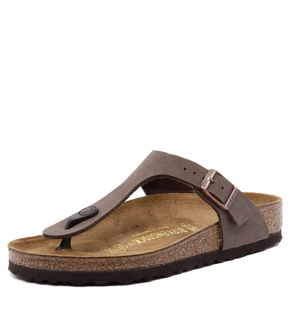 Sandales Femme Confort Optimal BIRKENSTOCK - Modèle Gizeh en Nuances Moka avec Semelle Birko-Flor Naturel, Détails Élégants pour Marches Zen