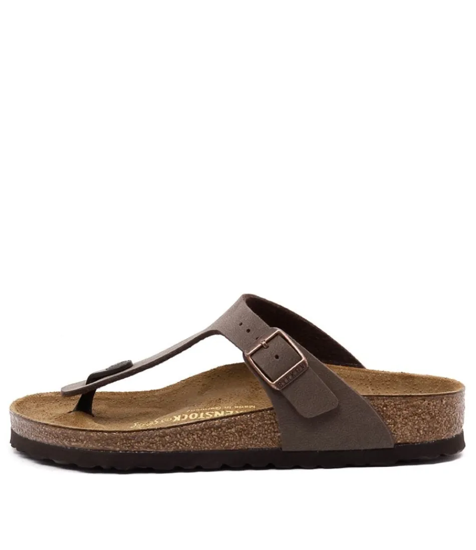 Sandales Femme Confort Optimal BIRKENSTOCK - Modèle Gizeh en Nuances Moka avec Semelle Birko-Flor Naturel, Détails Élégants pour Marches Zen