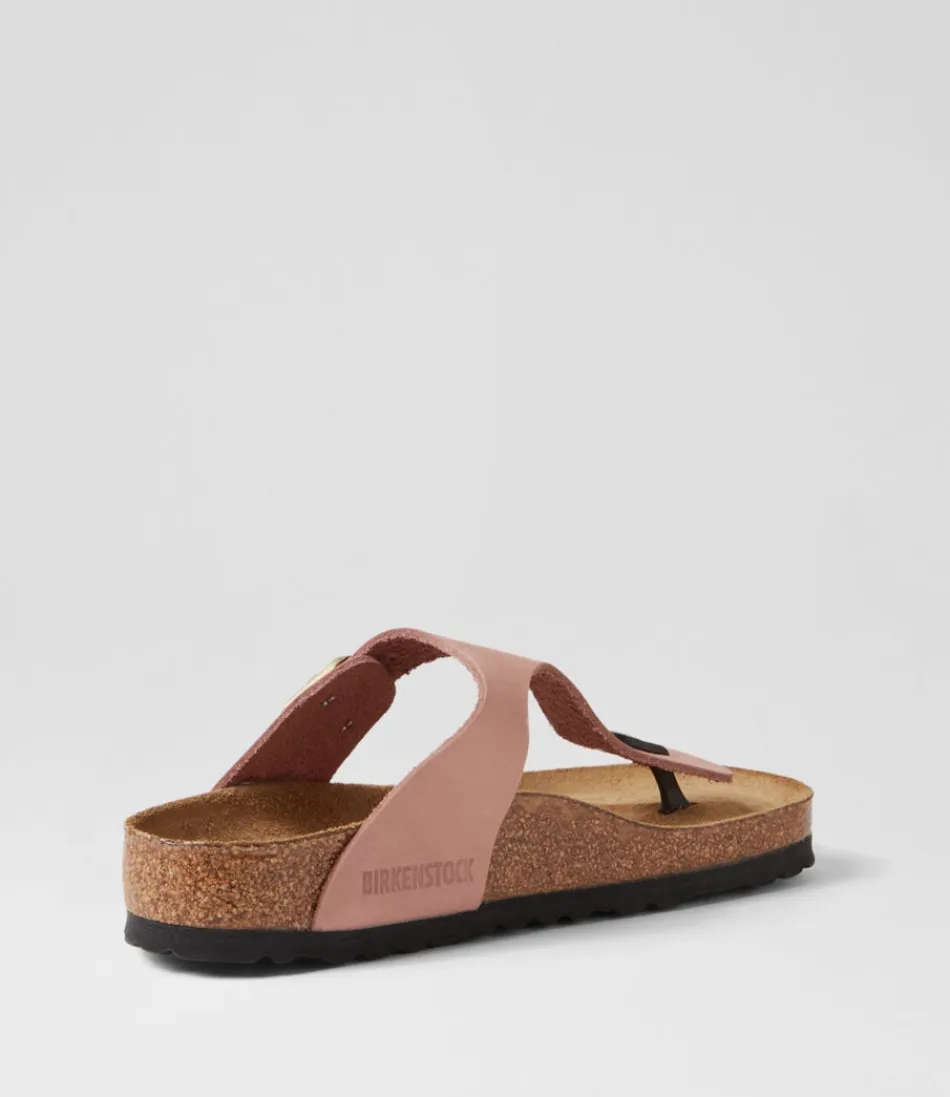 Sandales BIRKENSTOCK Gizeh SFB pour Femme – Nu-Pieds en Nubuck Rose Patiné, Confort Optimal & Style Intemporel