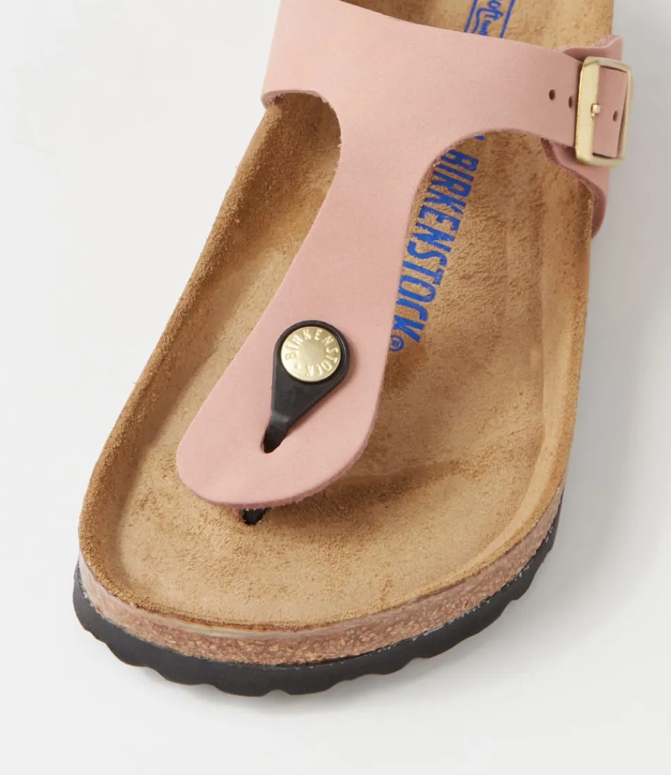 Sandales BIRKENSTOCK Gizeh SFB pour Femme – Nu-Pieds en Nubuck Rose Patiné, Confort Optimal & Style Intemporel